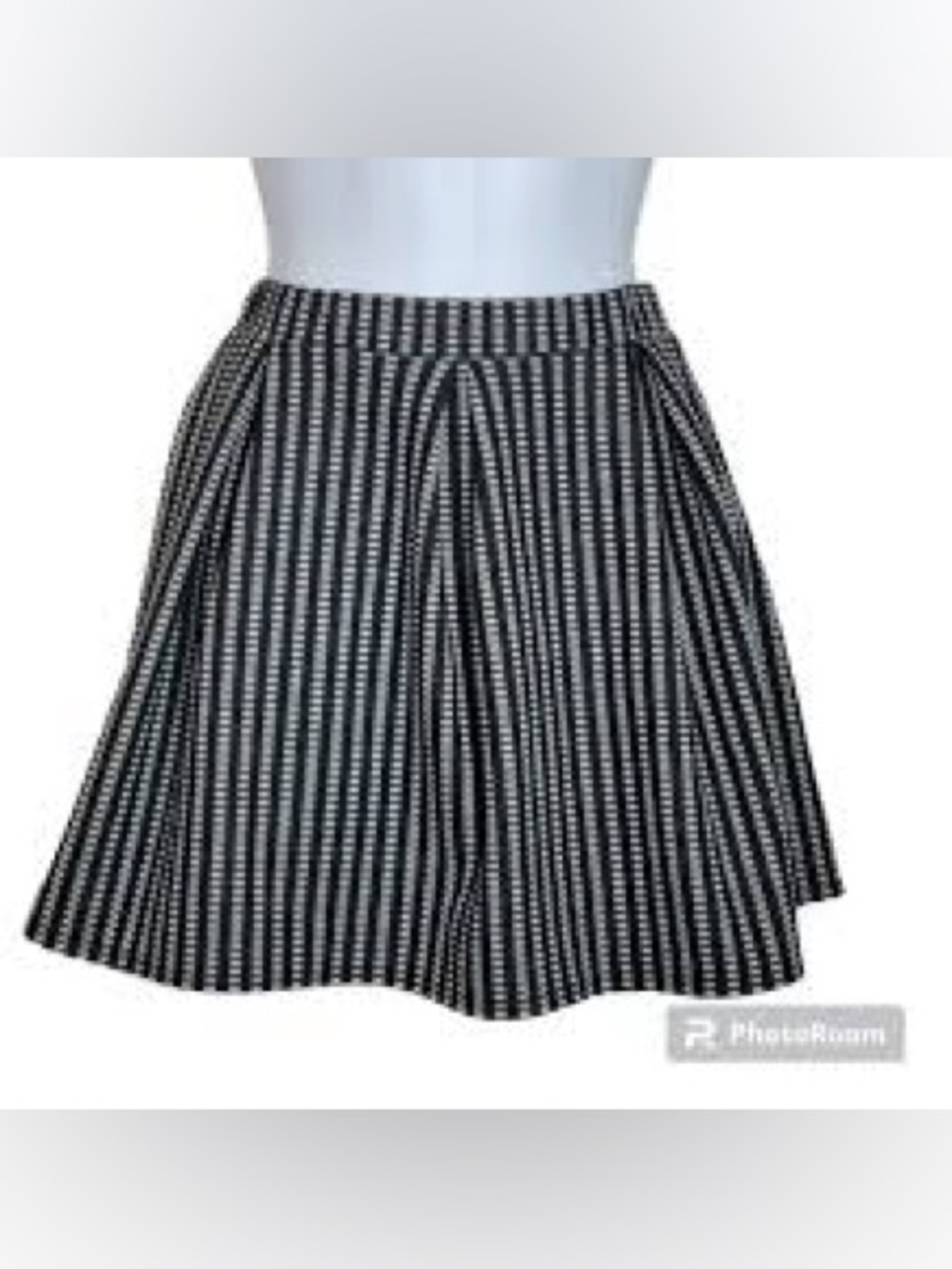 Joe Benbasset Black and White Vertical Stripe Circle Skirt
